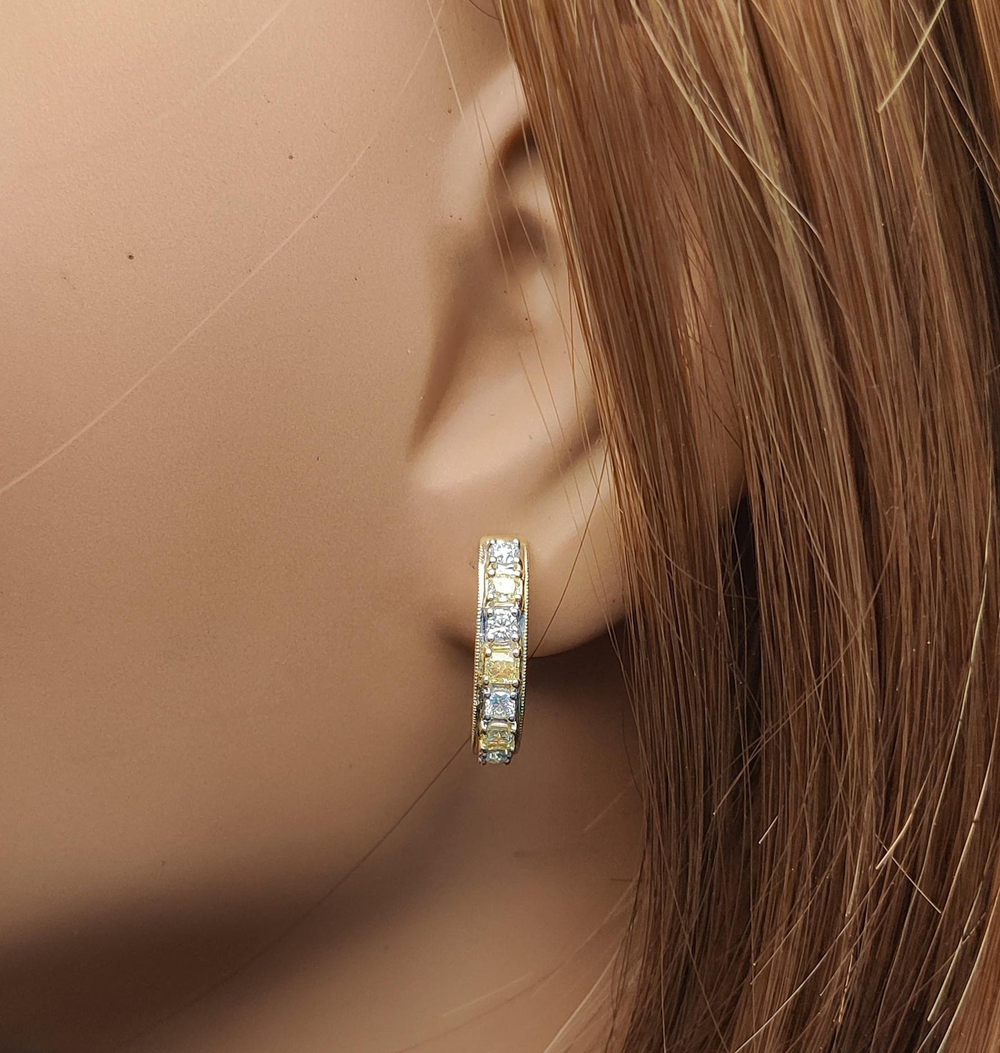 Natural Yellow Cushion Diamond 1.00 Carat TW Gold Drop Earrings