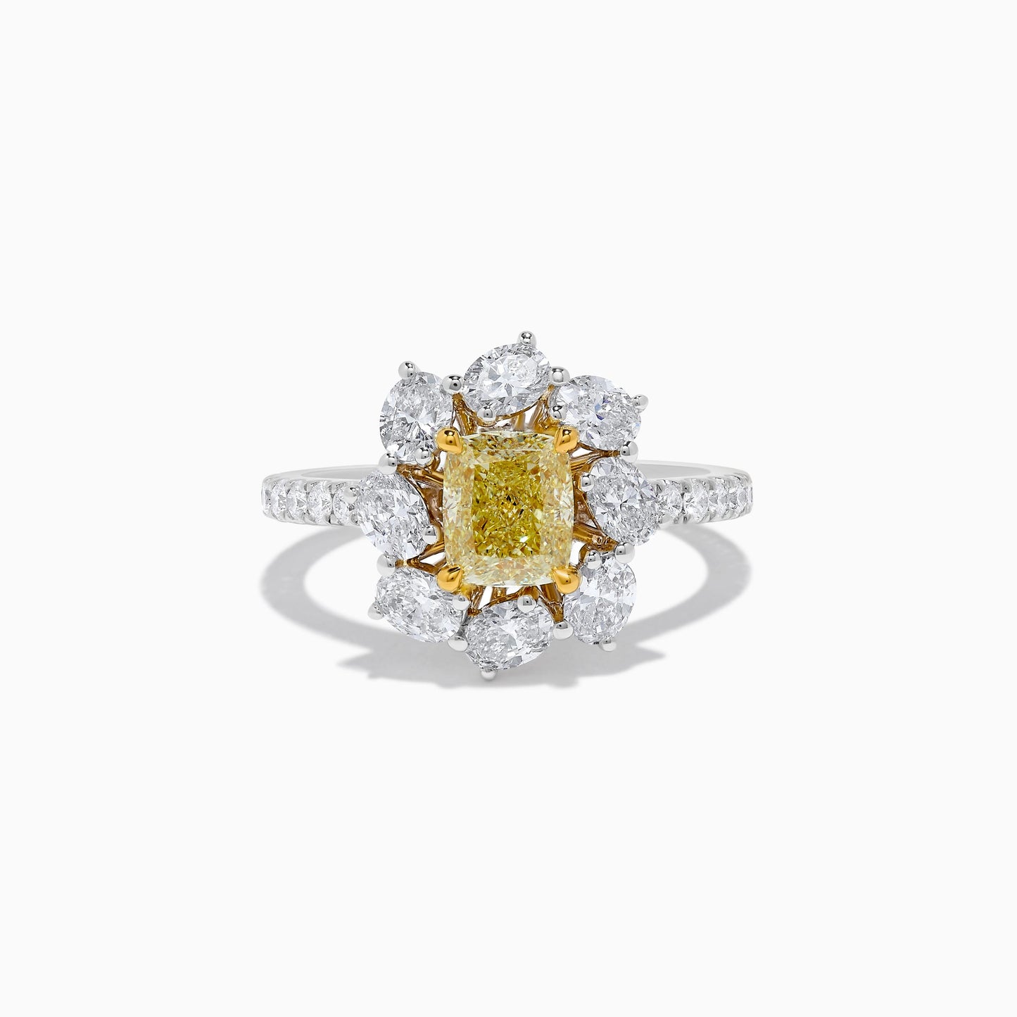GIA Certified Natural Yellow Cushion Diamond 2.66 Carat TW Gold Cocktail Ring