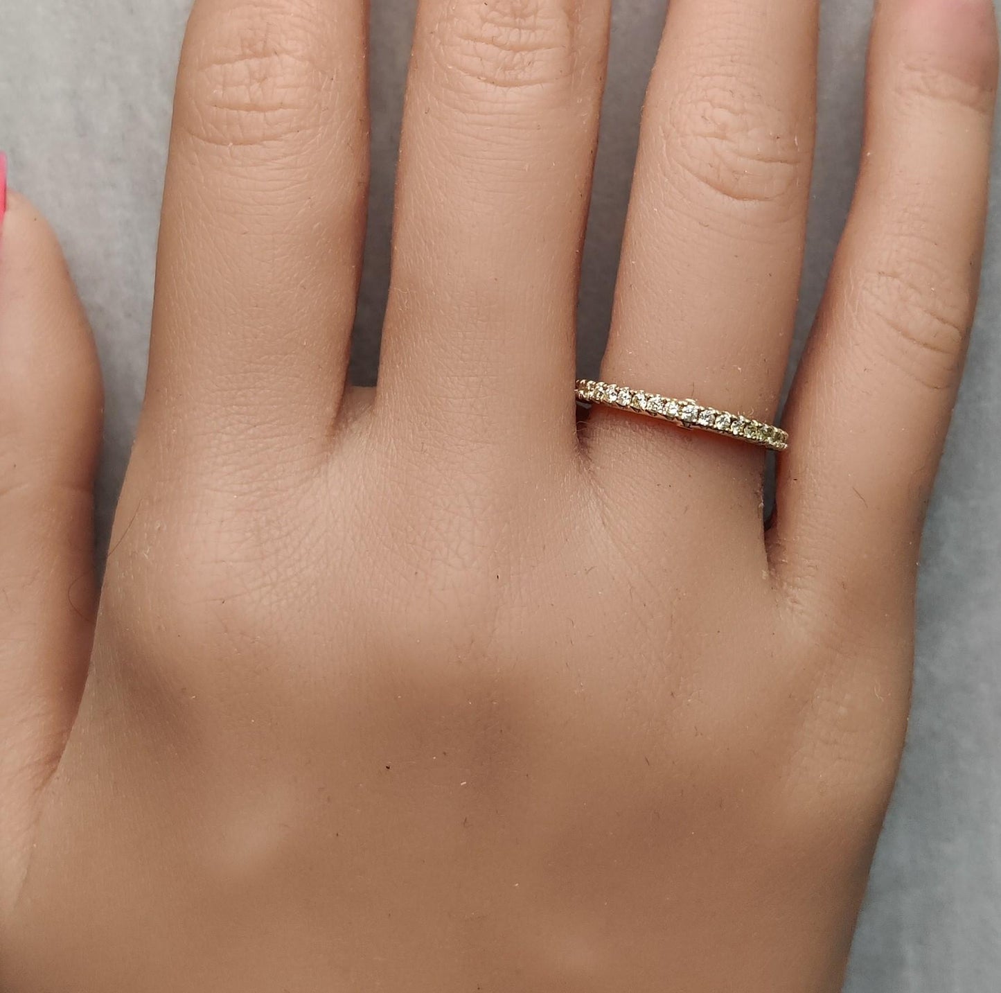 Natural Yellow Round Diamond .39 Carat TW Yellow Gold Wedding Band