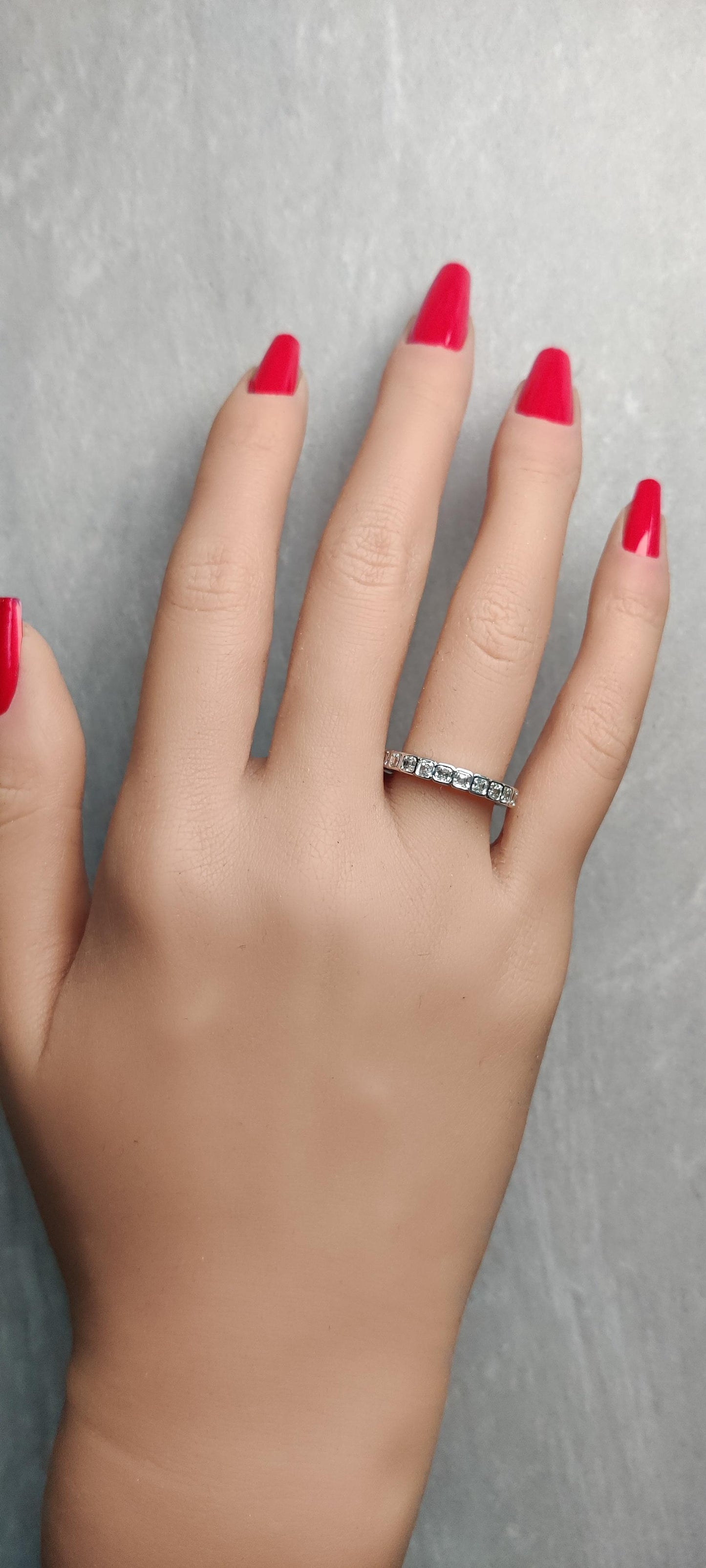 Natural White Asscher Diamond 2.14 Carat TW White Gold Wedding Band