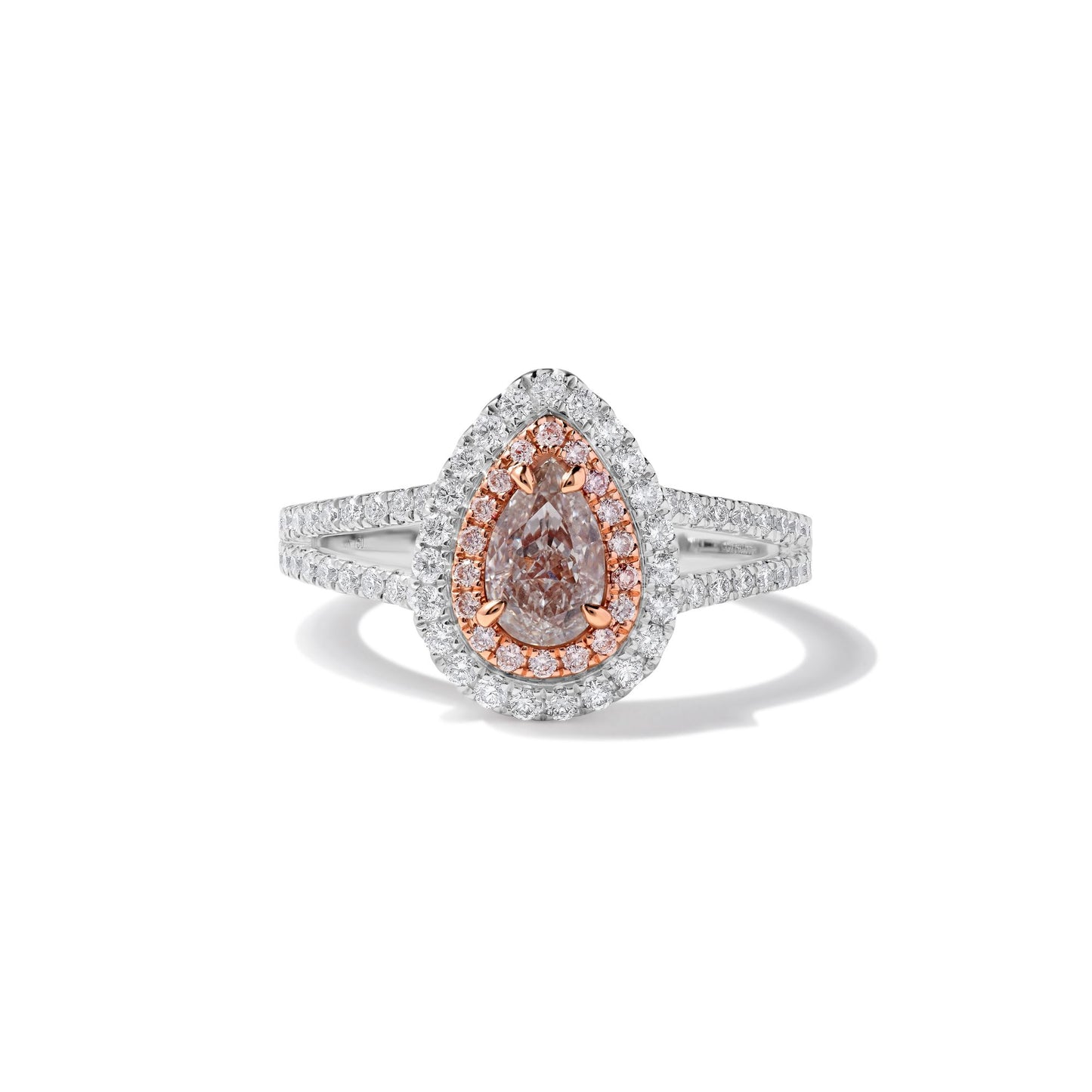 GIA Certified Natural Pink Pear Diamond 1.17 Carat TW Gold Cocktail Ring