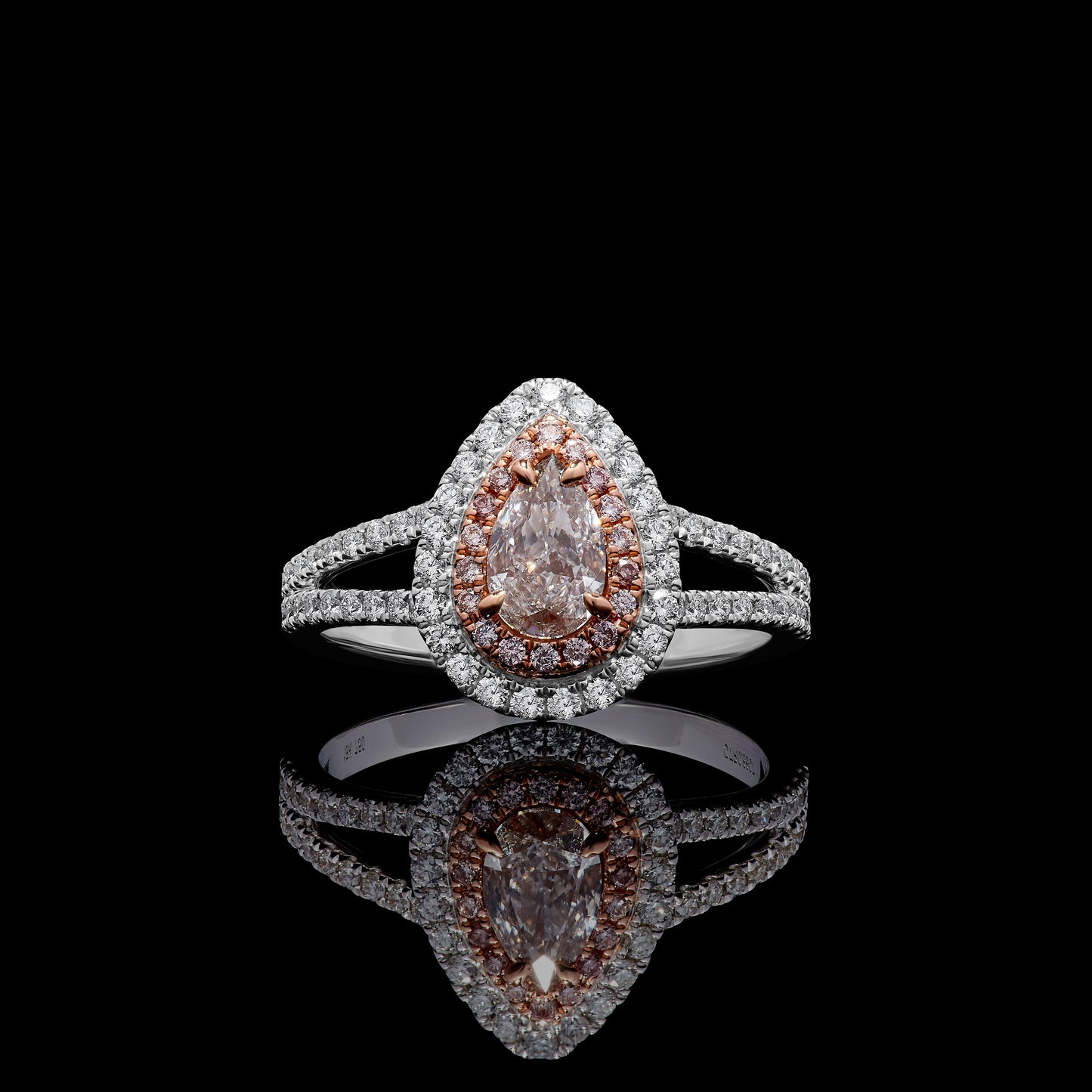 GIA Certified Natural Pink Pear Diamond 1.17 Carat TW Gold Cocktail Ring