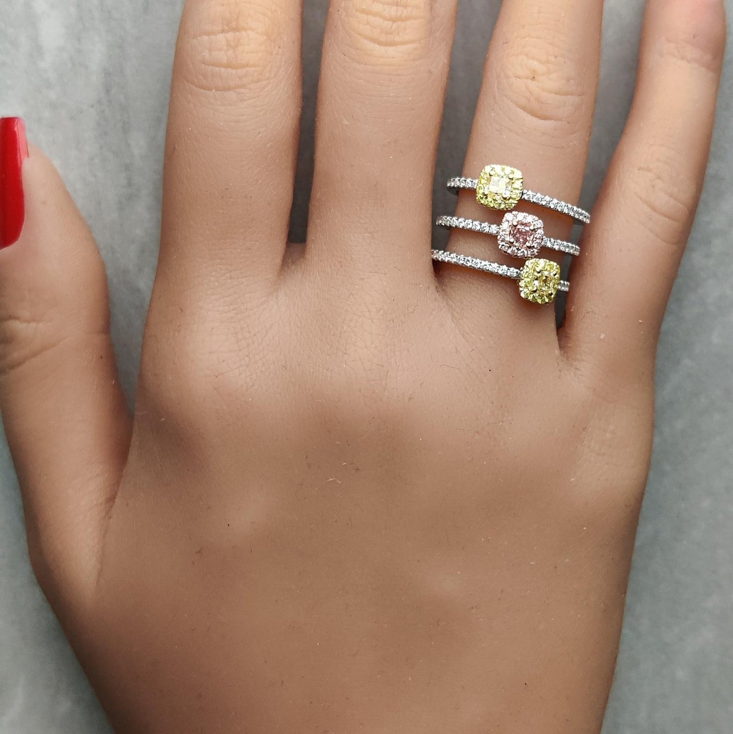 GIA Certified Natural Pink Cushion Diamond 1.32 Carat TW Gold Cocktail Ring