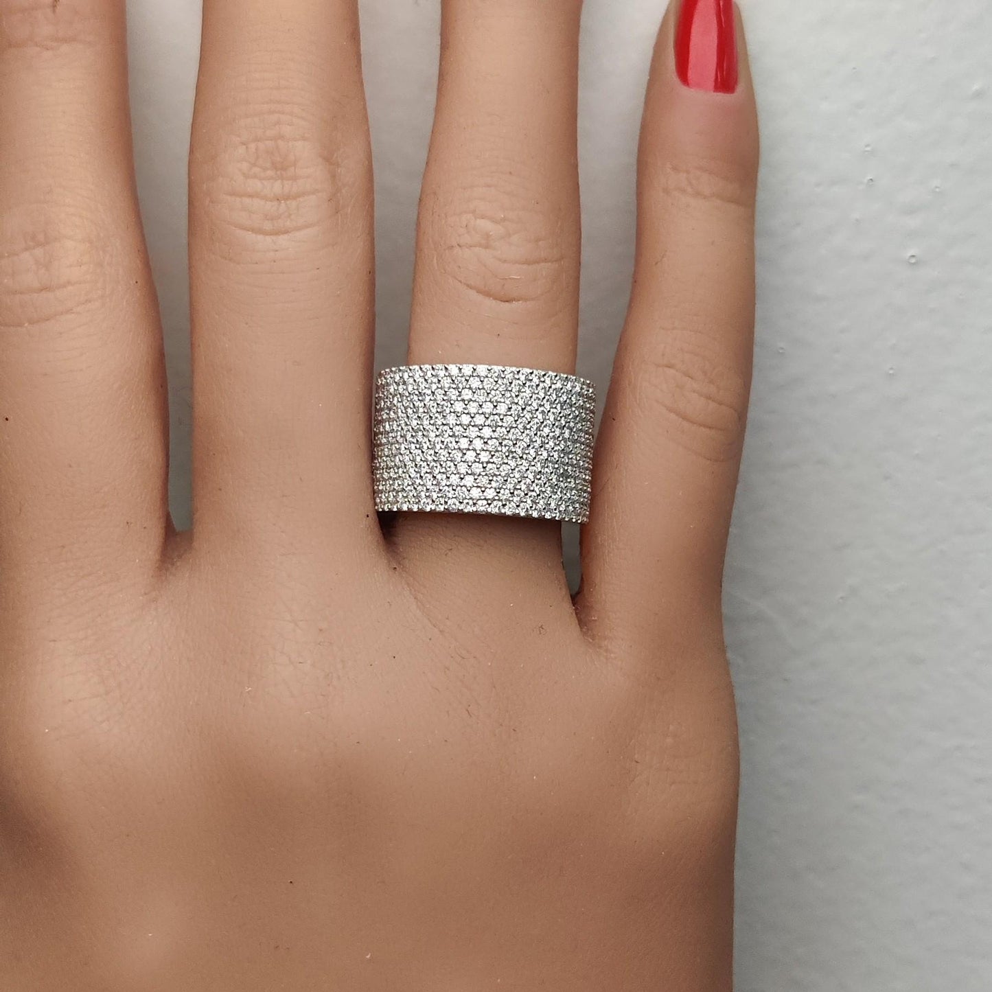 Natural White Round Diamond 2.33 Carat TW White Gold Cocktail Band