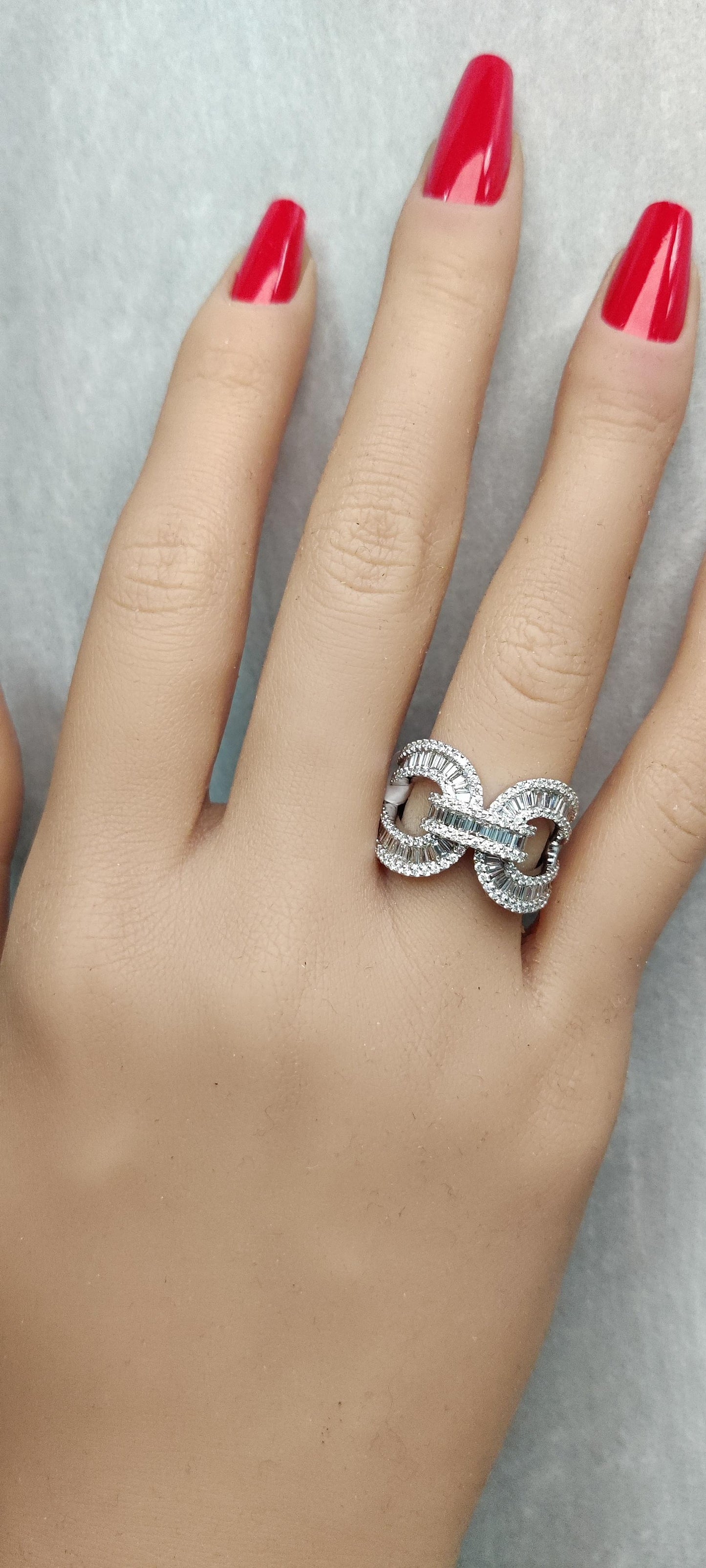 Natural White Baguette Diamond 1.80 Carat TW White Gold Band