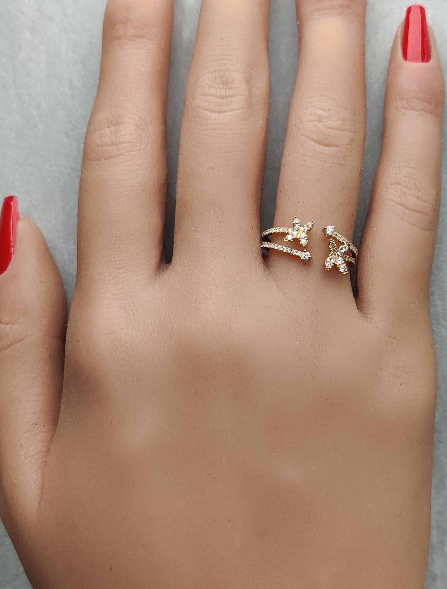 Natural White Round Diamond 0.35 Carat TW Yellow Gold Cocktail Band