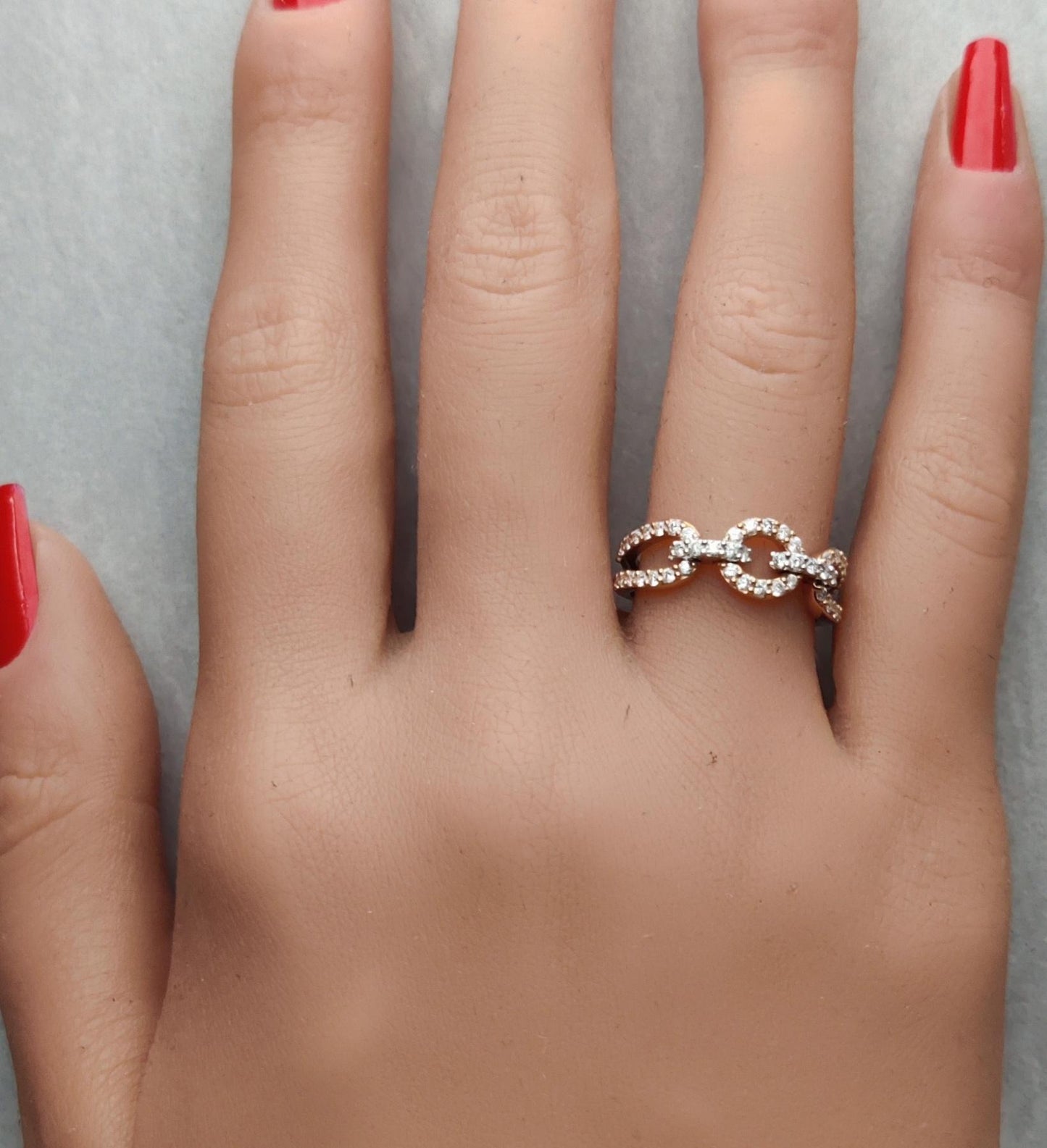 Natural White Round Diamond 0.60 Carat TW Yellow Gold Cocktail Band