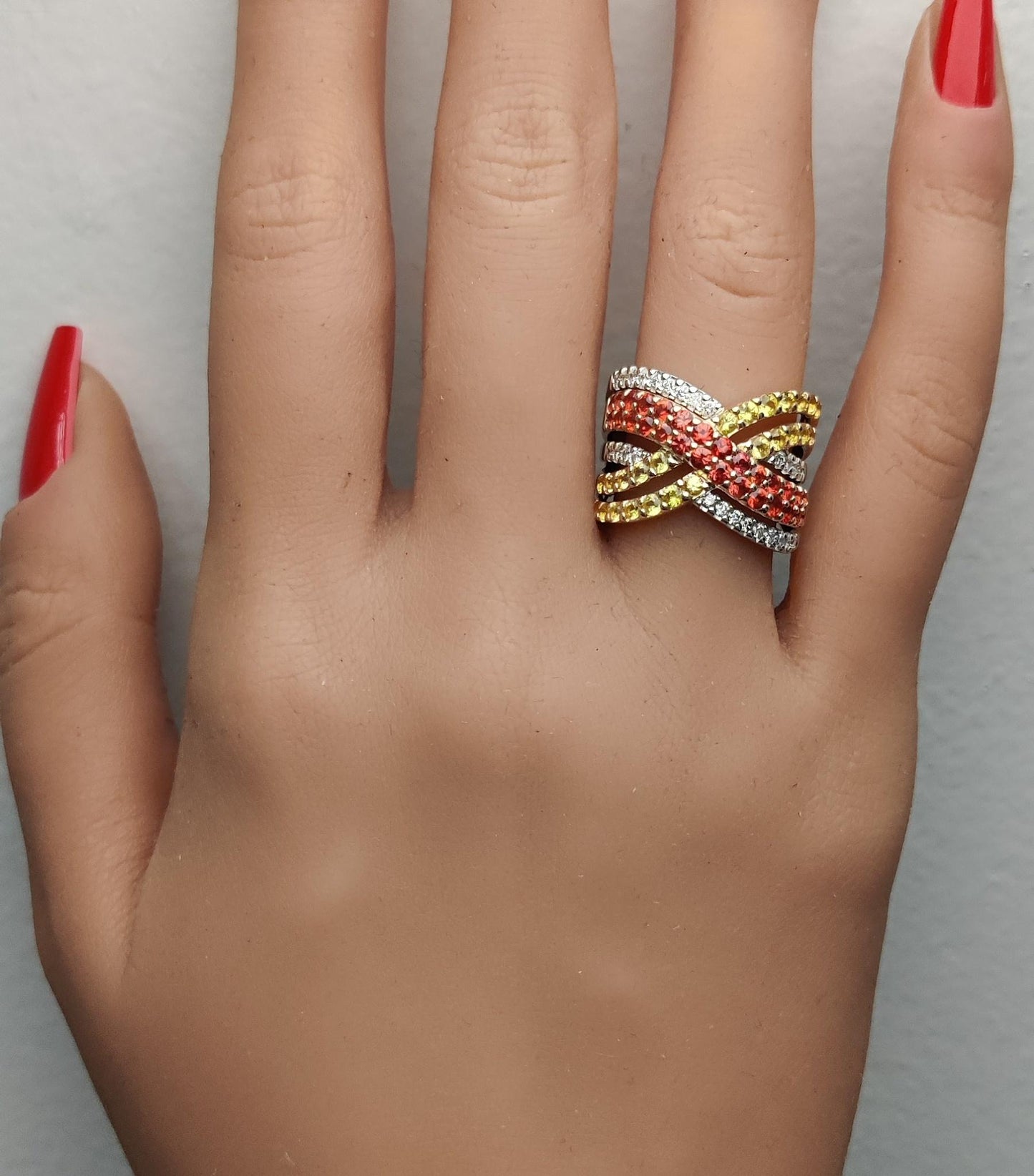 Natural Round Sapphire and White Diamond 2.28 Carat TW Gold Cocktail Ring