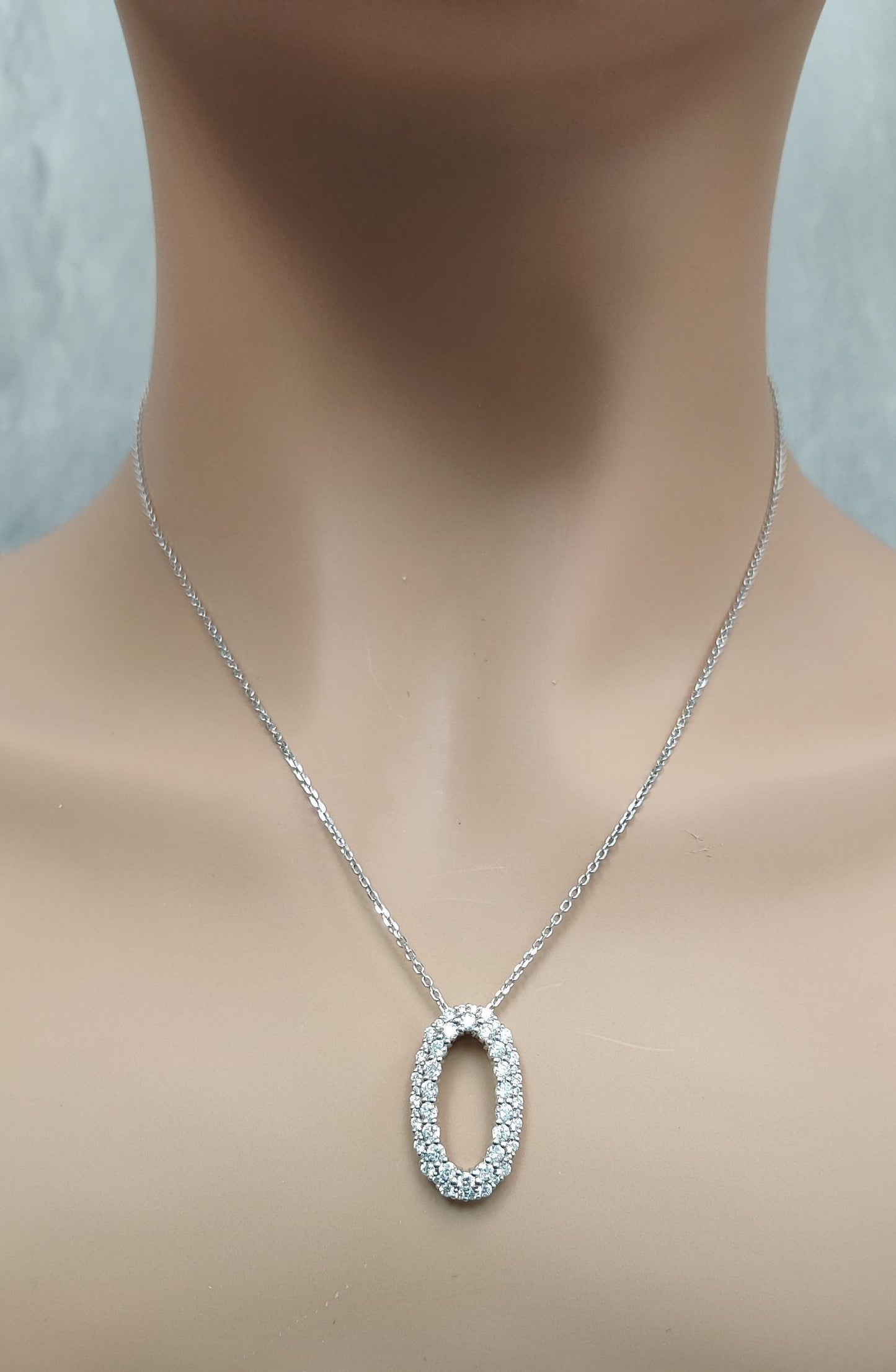 Natural White Round Diamond 1.44 Carat TW White Gold Drop Pendant