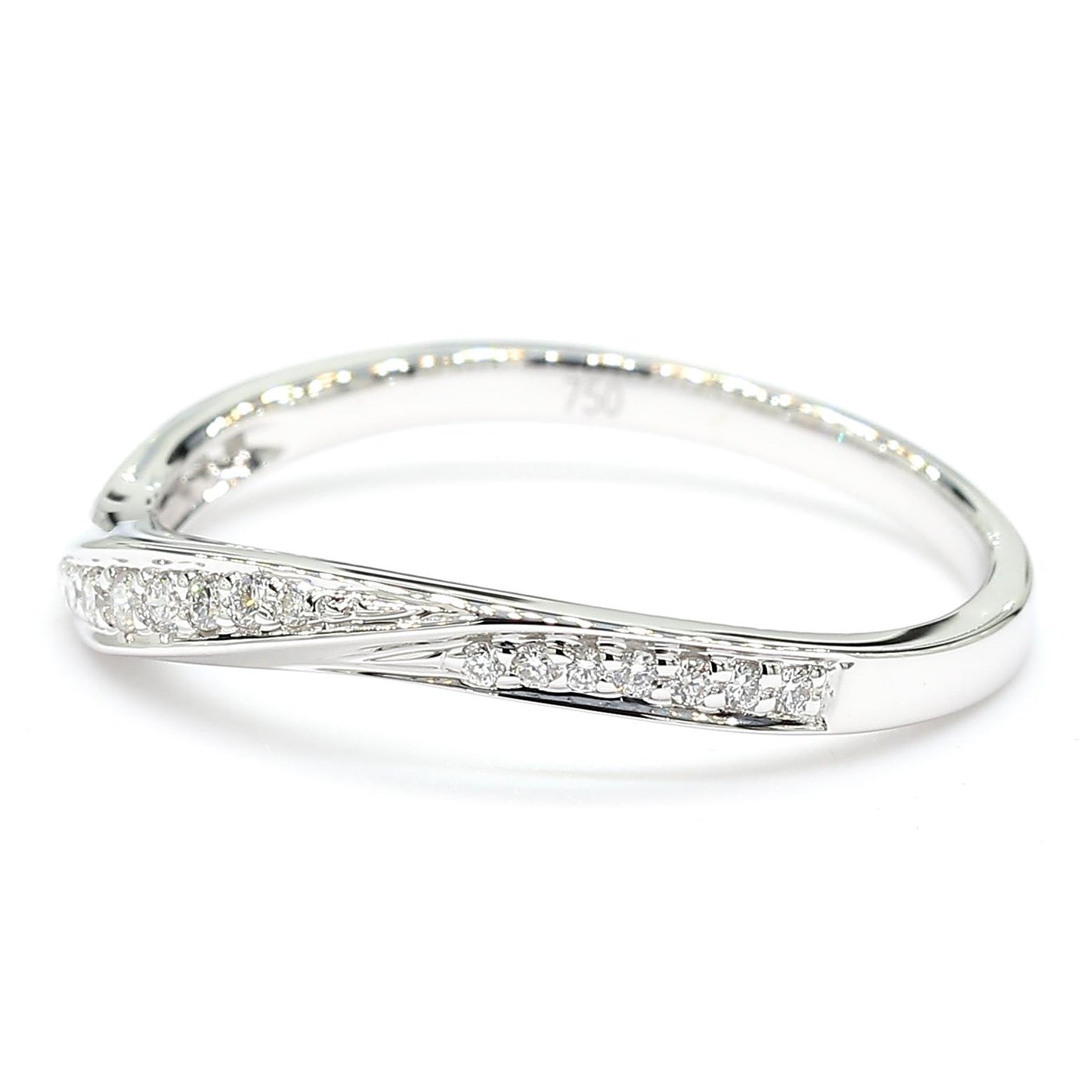 Natural White Round Diamond 0.10 Carat TW White Gold Wedding Band