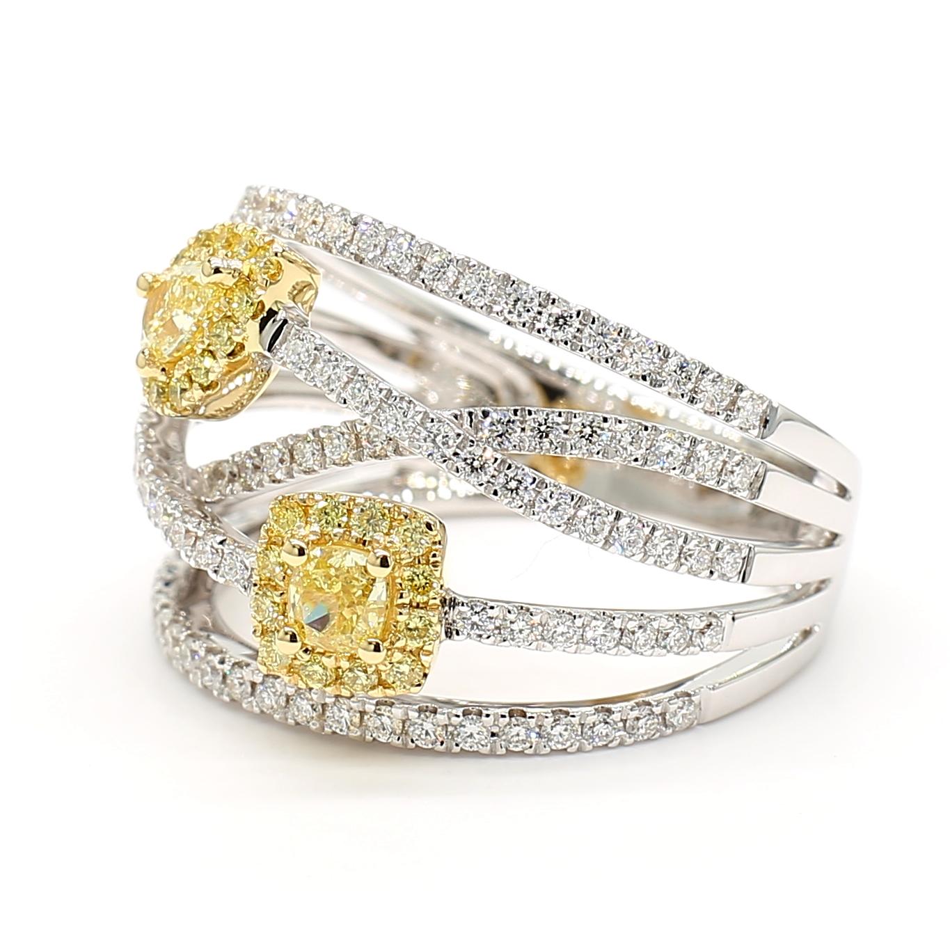Natural Yellow Pear Diamond 1.16 Carat Tw Gold Cocktail Ring