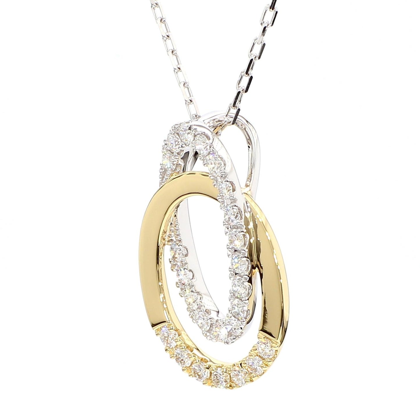 Natural White Round Diamond 0.53 Carat TW Gold Drop Pendant