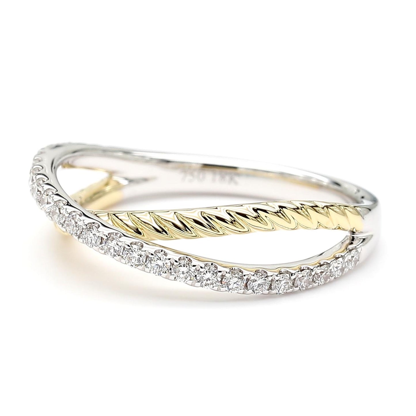 Natural White Round Diamond 0.30 Carat TW Gold Cocktail Band
