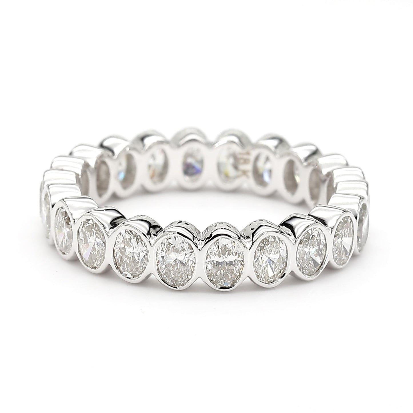 Natural White Oval Diamond 2.71 Carat TW White Gold Cocktail Band