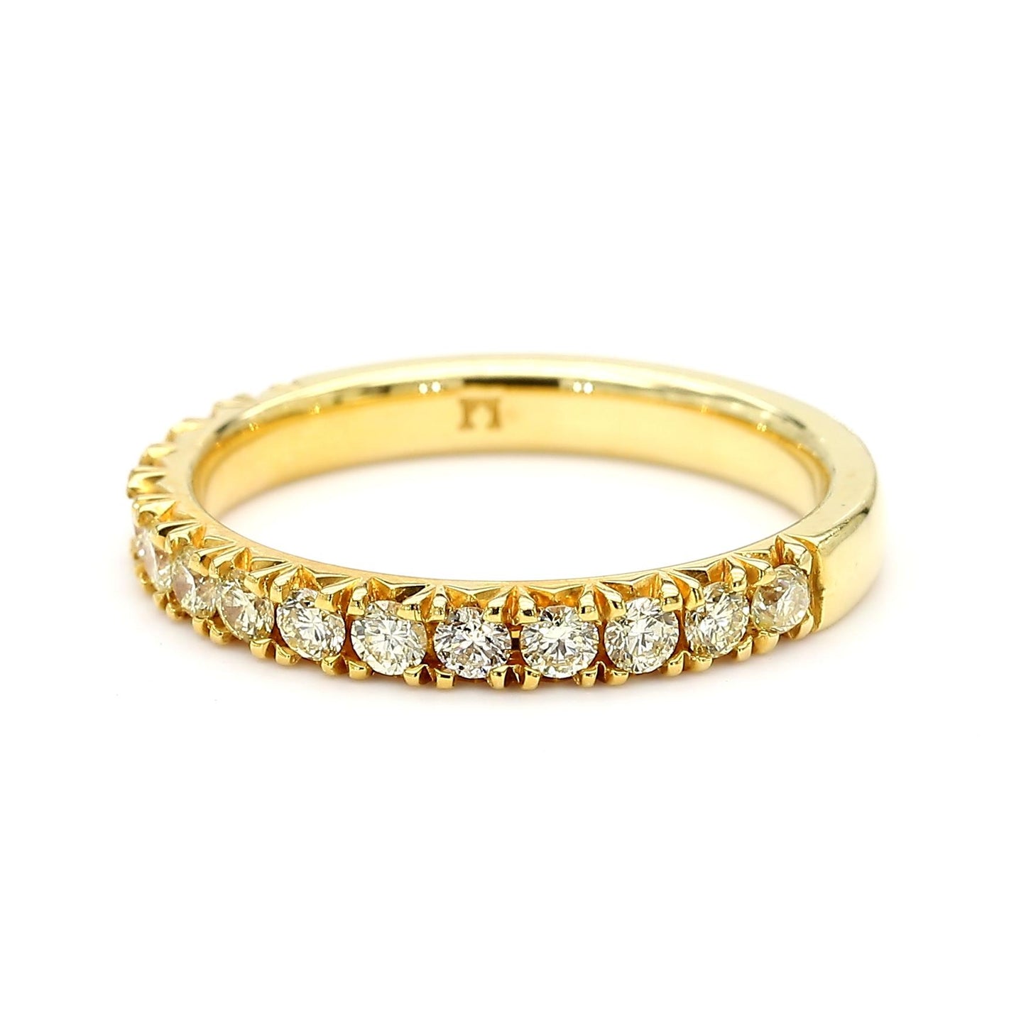 Natural Yellow Round Diamond 0.57 Carat TW Gold Cocktail Band