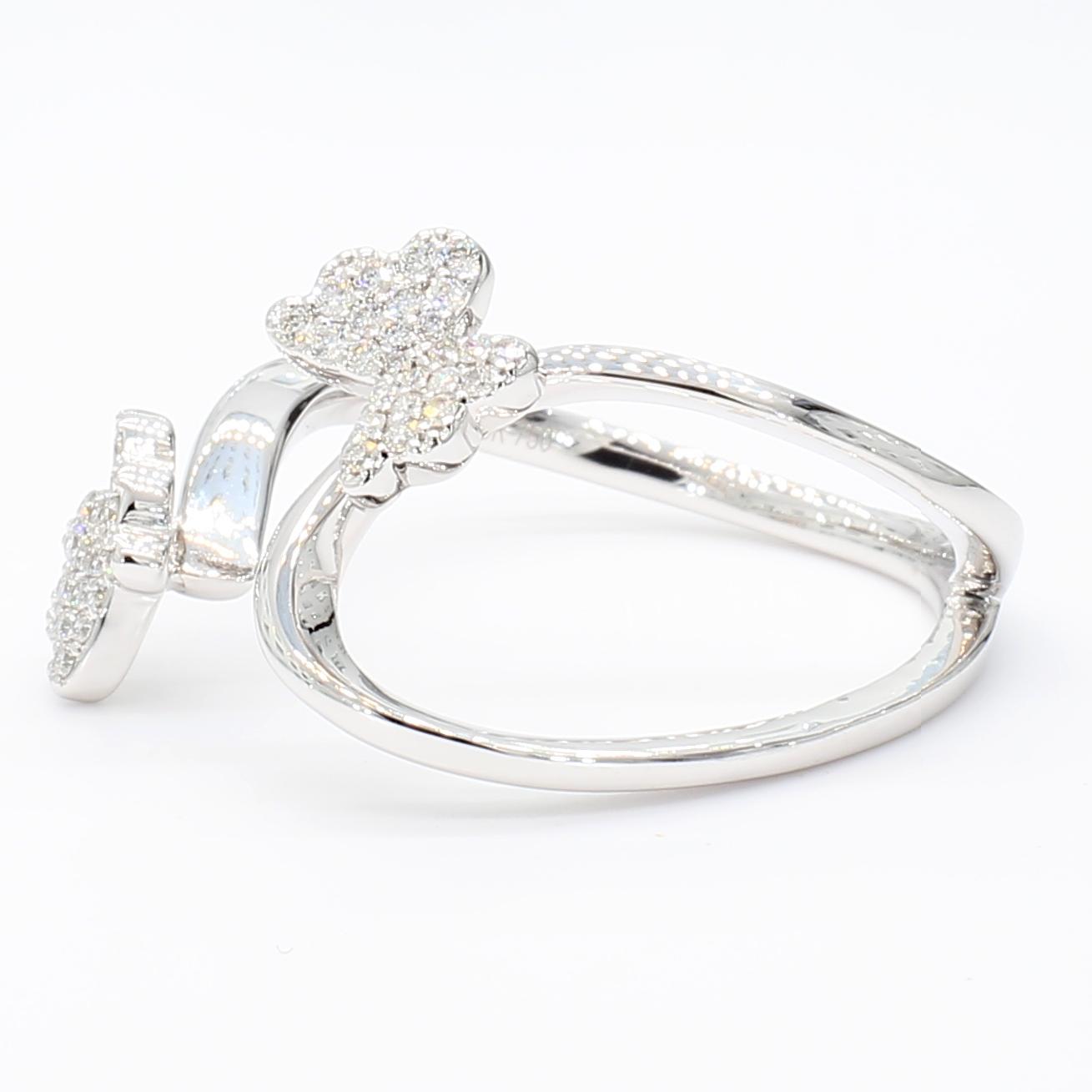 Natural White Round Diamond 0.21 Carat TW White Gold Cocktail Band