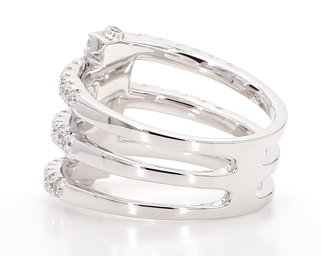 Natural White Round Diamond 1.35 Carat TW White Gold Cocktail Band