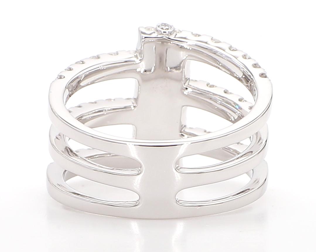 Natural White Round Diamond 1.35 Carat TW White Gold Cocktail Band