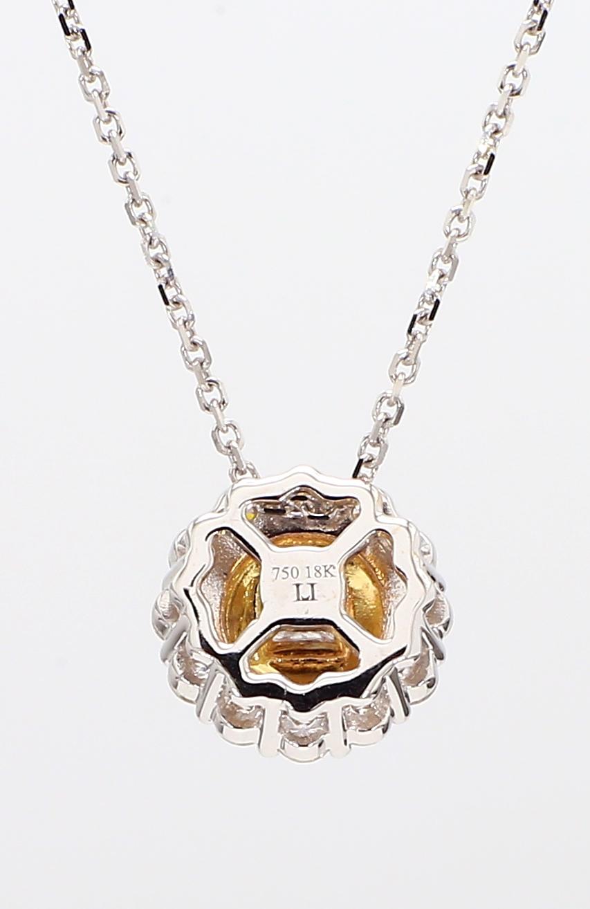 Natural Blue Princess Cut Sapphire and Diamond 0.68 Carat TW Drop Pendant