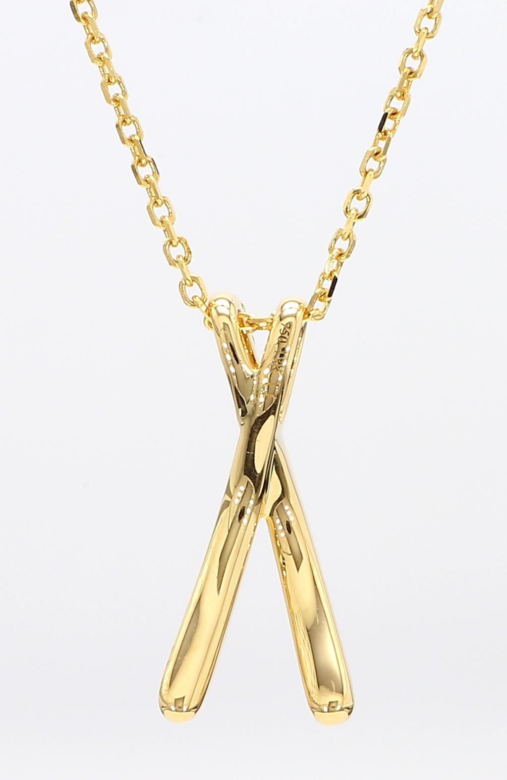 Natural Yellow Round Diamond .32 Carat TW Gold Drop Pendant