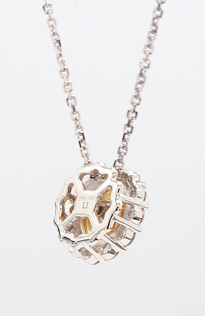 Natural Blue Princess Cut Sapphire and Diamond 0.68 Carat TW Drop Pendant