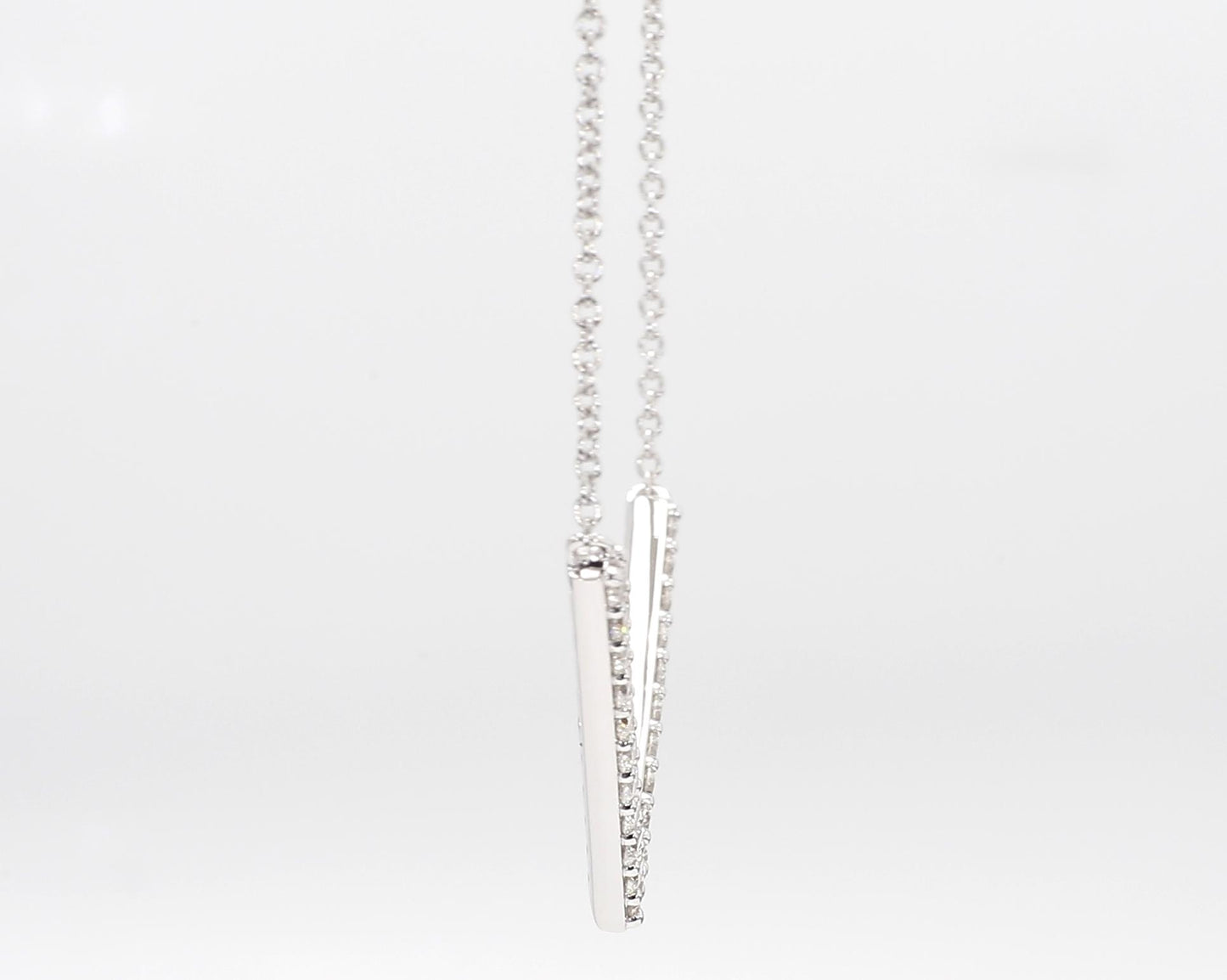 Natural White Round Diamond .56 Carat Tw White Gold Drop Necklace