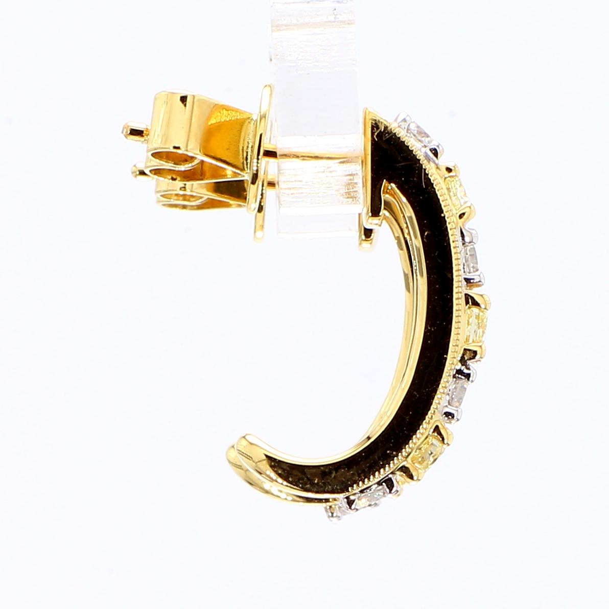 Natural Yellow Cushion Diamond 1.00 Carat TW Gold Drop Earrings