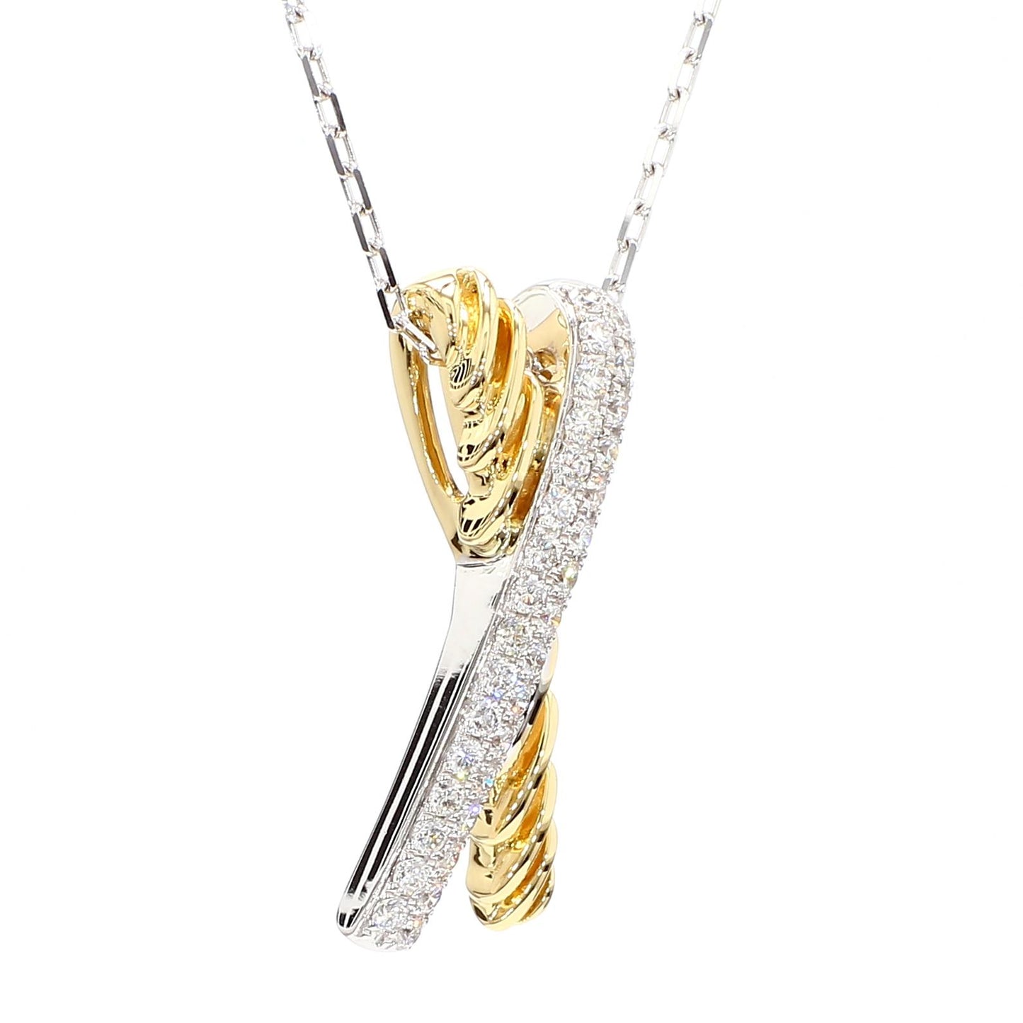 Natural White Round Diamond 0.38 Carat TW Gold Drop Pendant