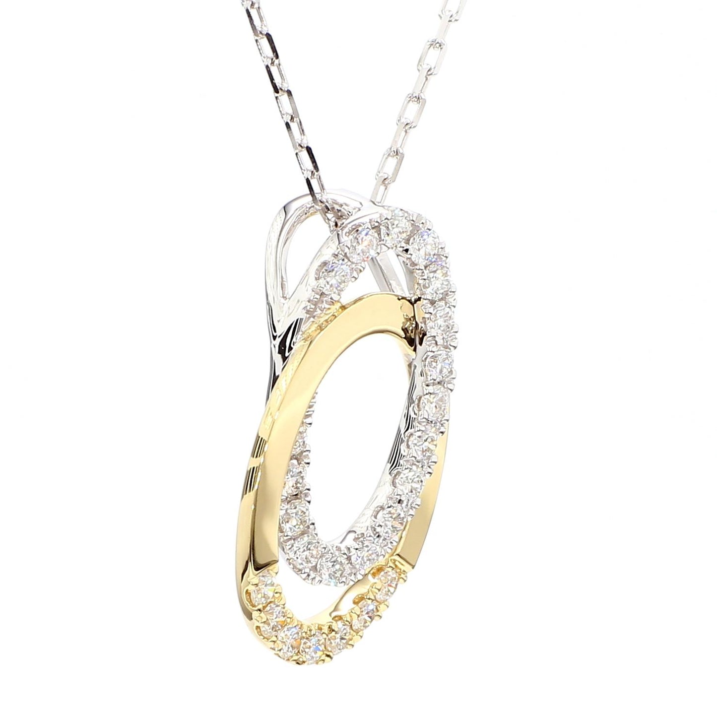 Natural White Round Diamond 0.53 Carat TW Gold Drop Pendant