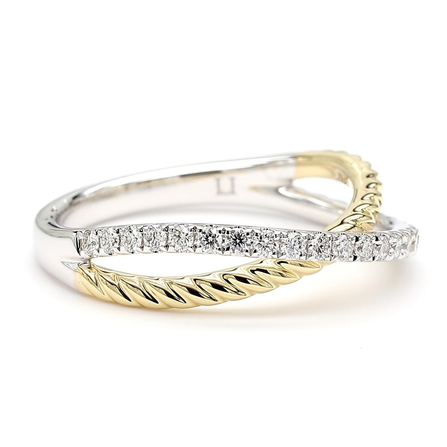 Natural White Round Diamond 0.30 Carat TW Gold Cocktail Band