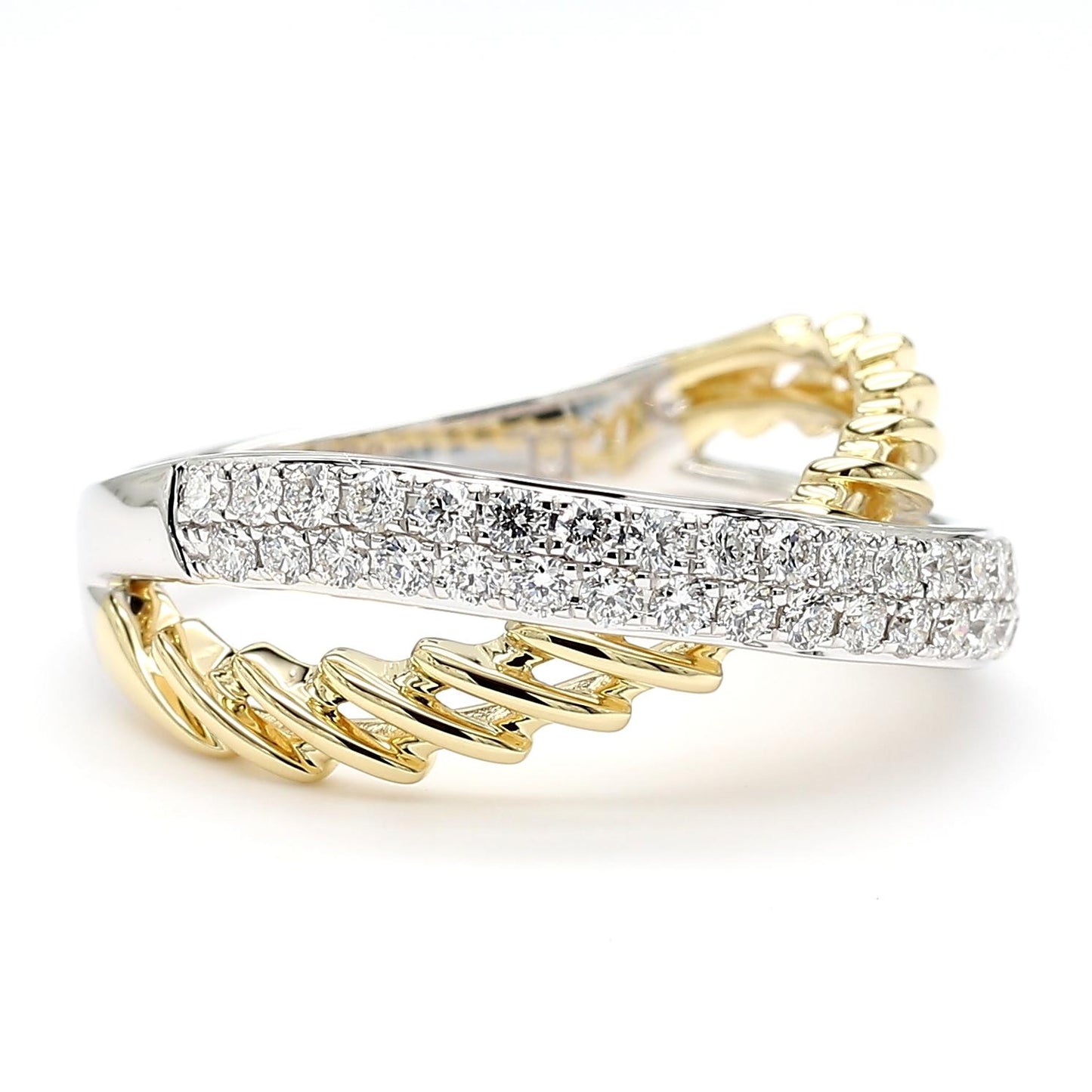 Natural White Round Diamond 0.52 Carat TW Gold Cocktail Band