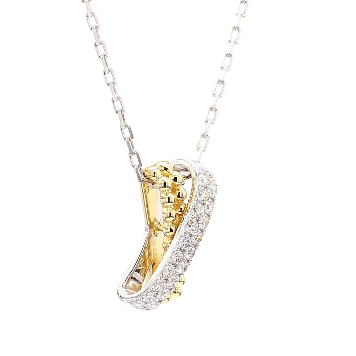 Natural White Round Diamond 0.26 Carat TW Gold Drop Pendant