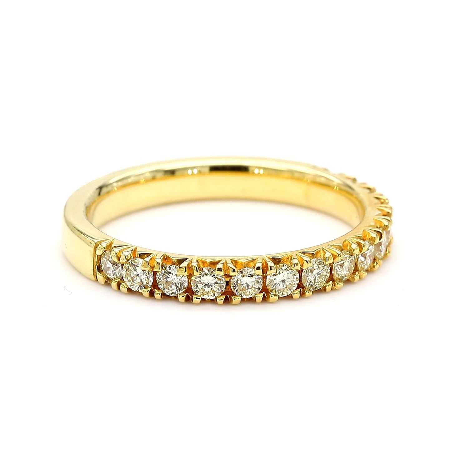 Natural Yellow Round Diamond 0.57 Carat TW Gold Cocktail Band