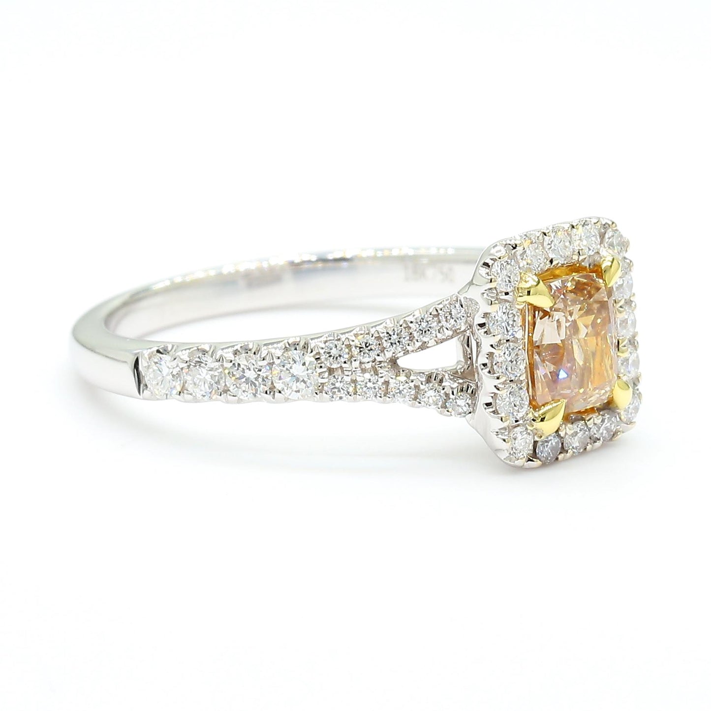GIA Certified Natural Yellow Brown Diamond 1.04 Carat TW Gold Cocktail Ring