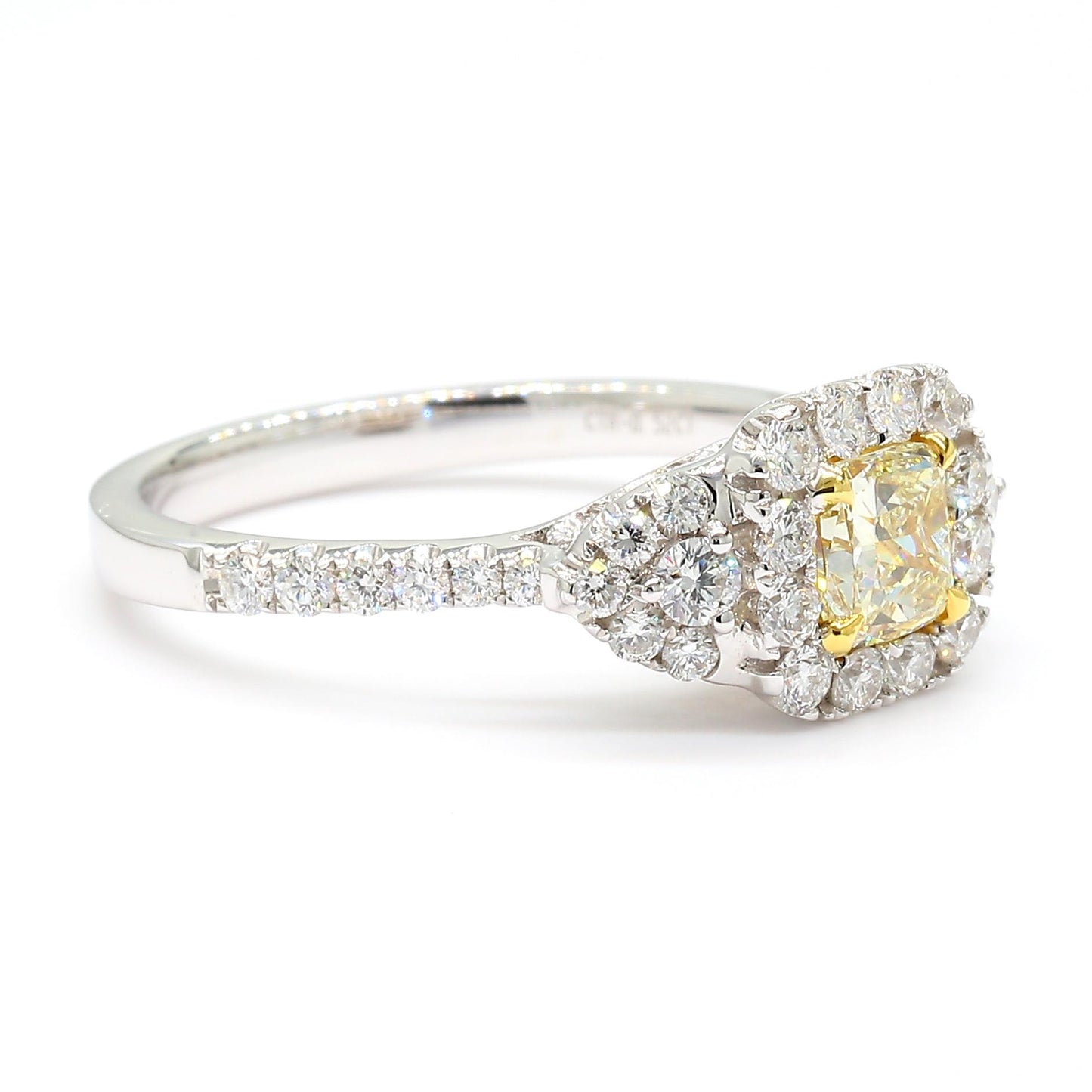 Natural Yellow Radiant Diamond 0.98 Carat TW Gold Cocktail Ring