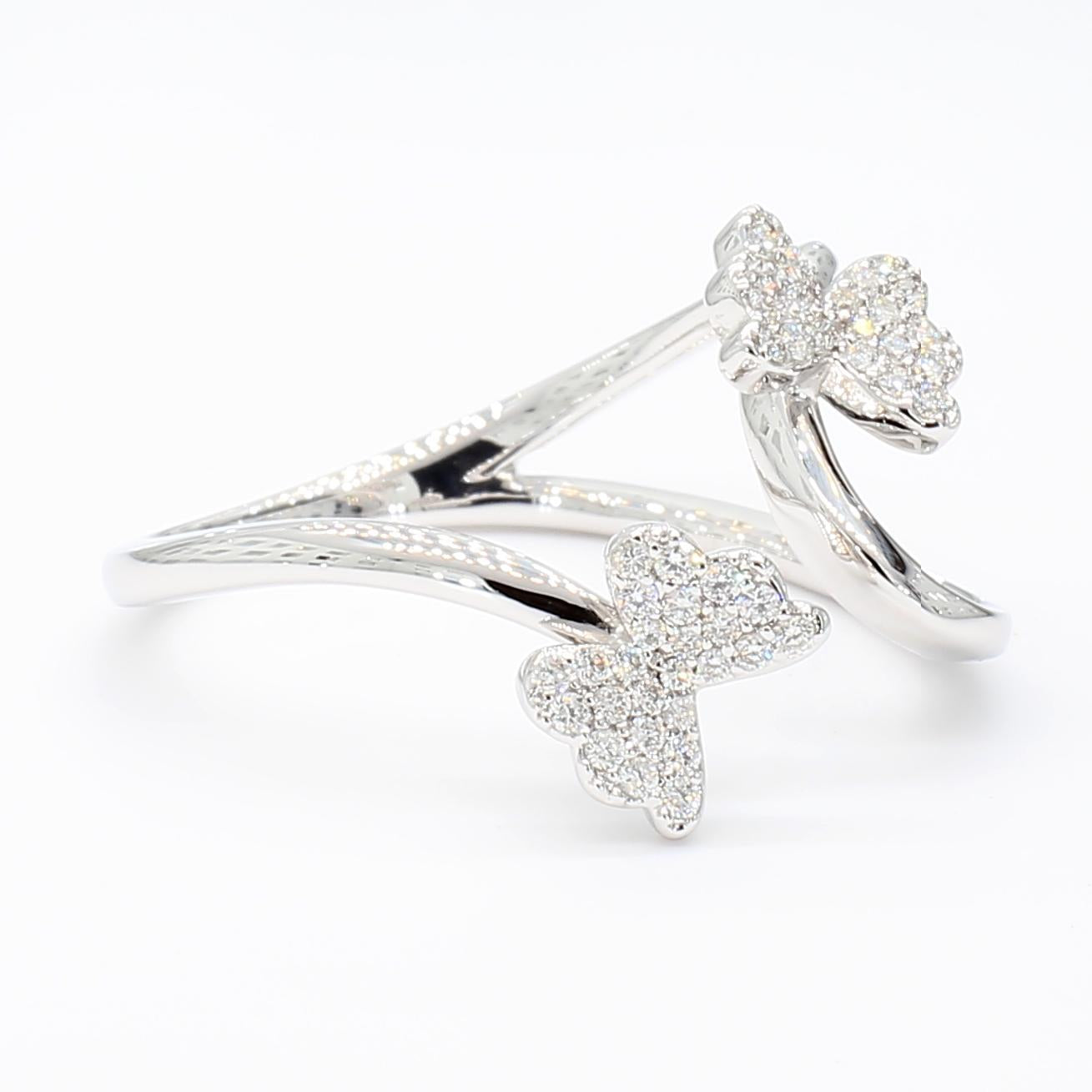Natural White Round Diamond 0.21 Carat TW White Gold Cocktail Band