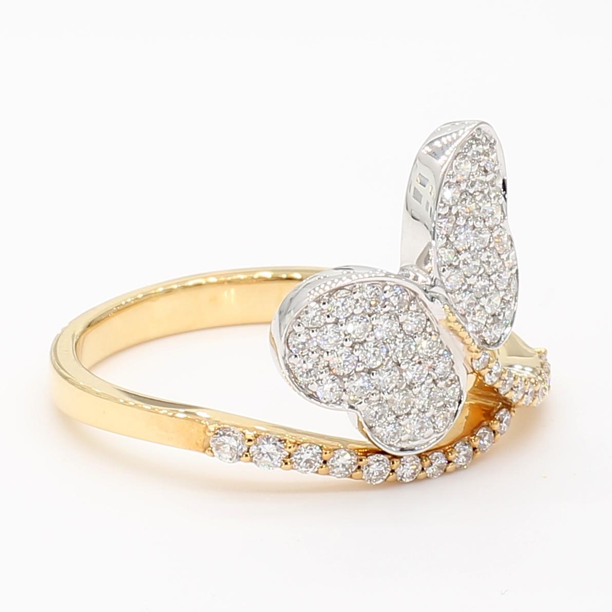 Natural White Round Diamond .50 Carat TW Gold Cocktail Ring