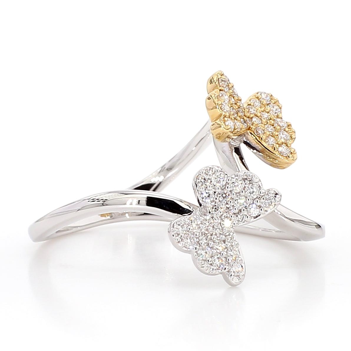 Natural White Round Diamond .30 Carat TW Gold Cocktail Band