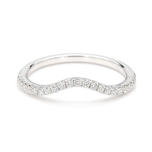 Natural Round White Diamond 0.19 Carat TW Gold Band