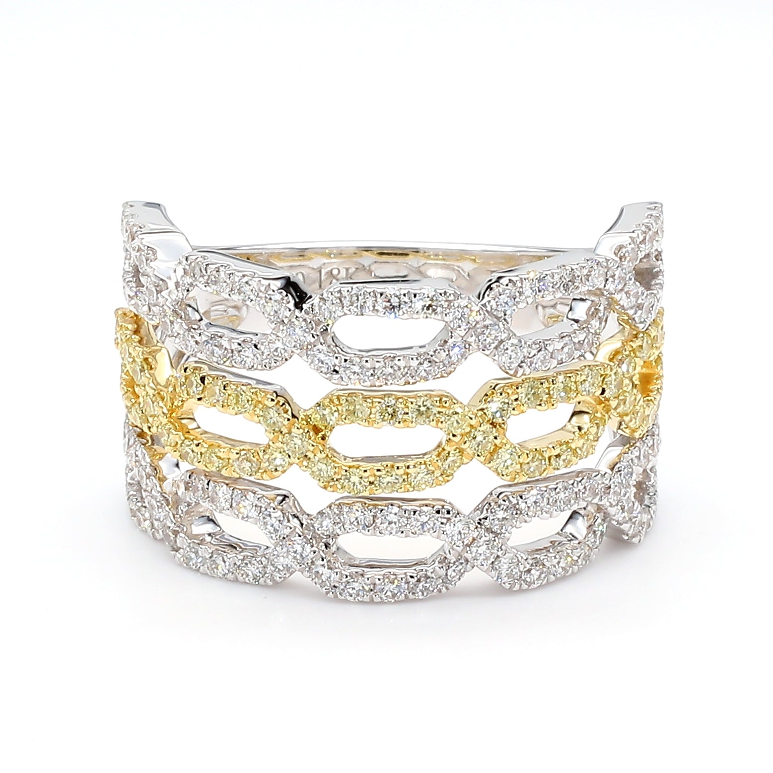 Natural Yellow Round Diamond 1.01 Carat TW Gold Ring