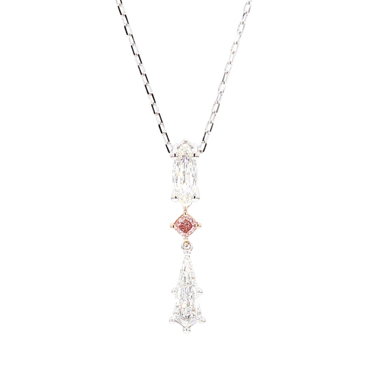 GIA Certified Natural Fancy Pink Cushion Diamond 1.05 Carat TW Gold Pendant