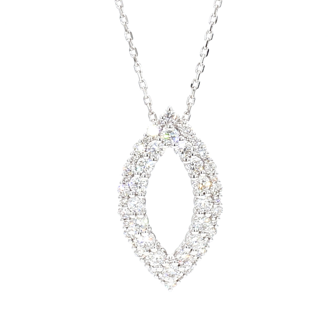 Natural White Round Diamond 0.99 Carat TW Gold Pendant