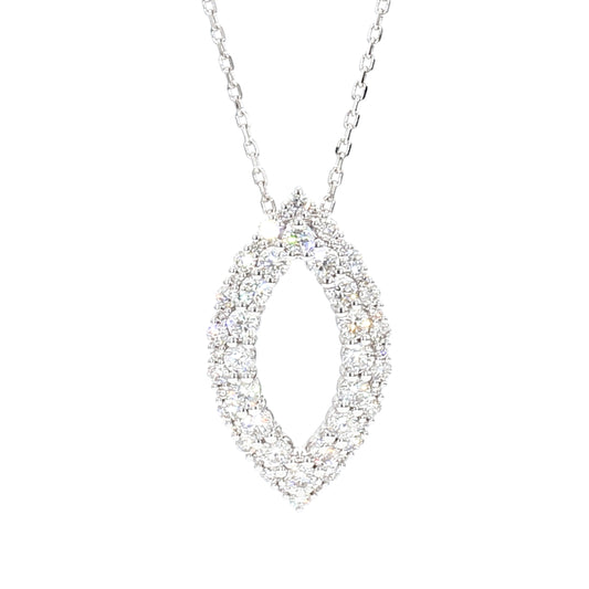 Natural White Round Diamond 0.99 Carat TW Gold Pendant