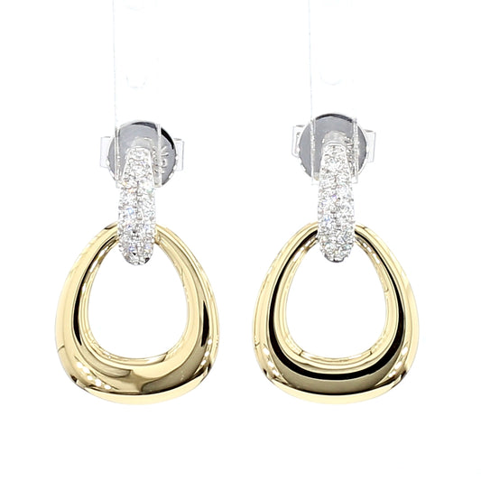 Natural White Round Diamond 0.32 Carat TW Gold Earrings
