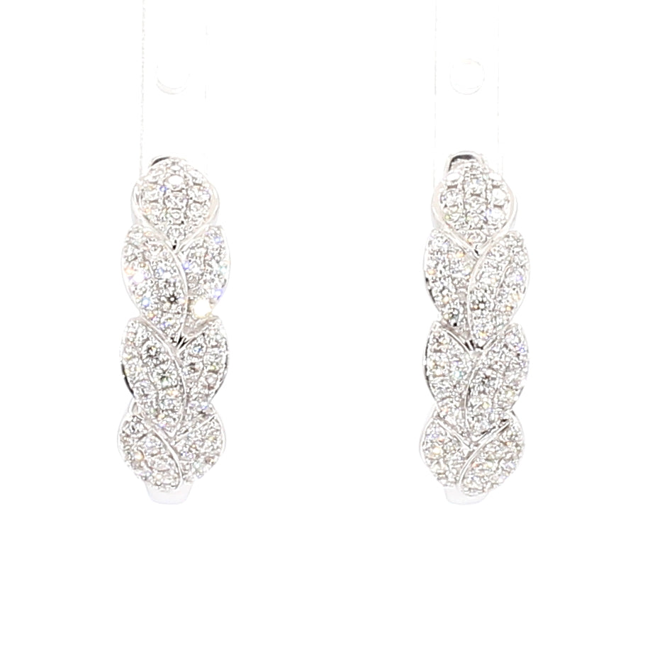 Natural White Round Diamond 0.64 Carat TW Gold Earrings