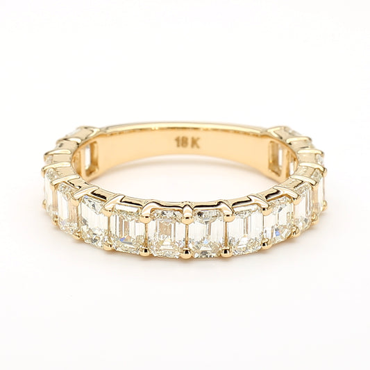 Natural White Emerald Diamond 3.23 Carat TW Gold Ring