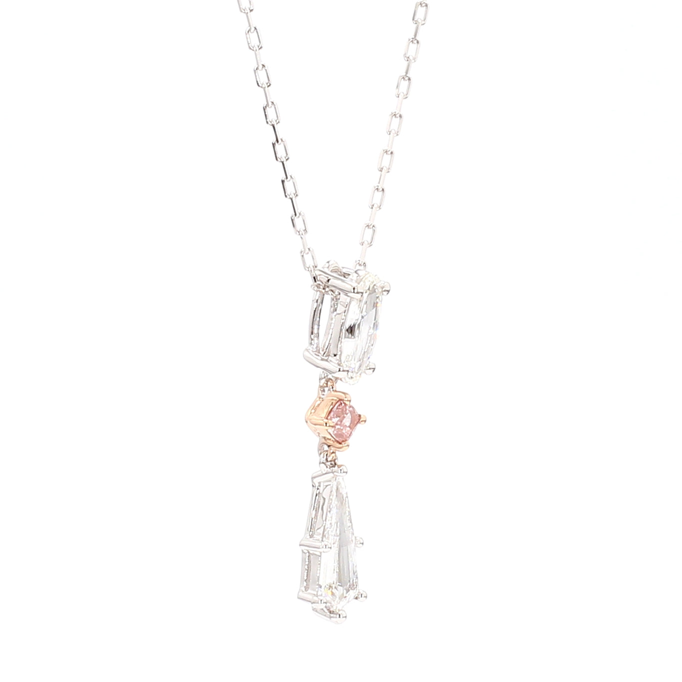 GIA Certified Natural Fancy Pink Cushion Diamond 1.05 Carat TW Gold Pendant