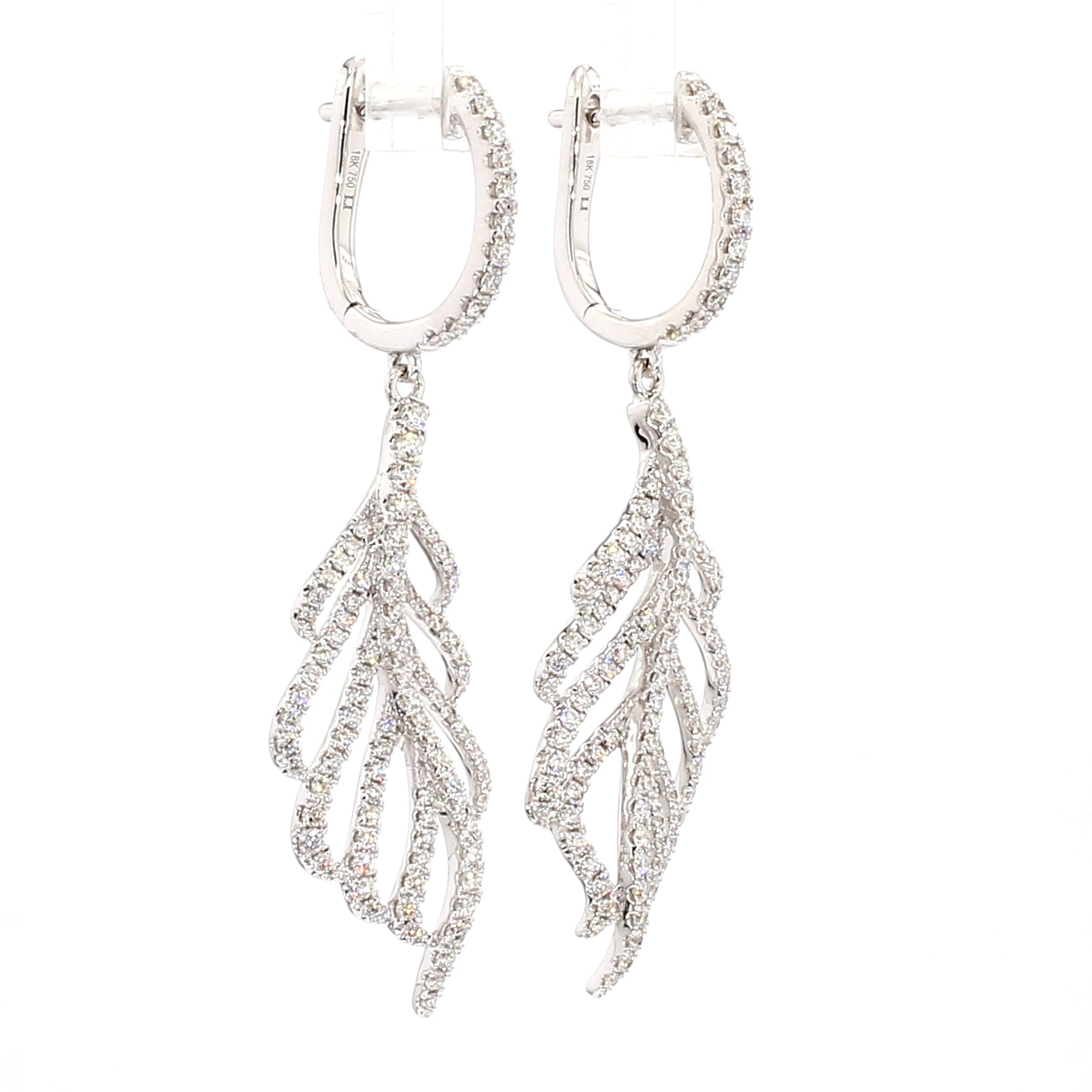 Natural Round Diamond 1.28 Carat TW Gold Earrings
