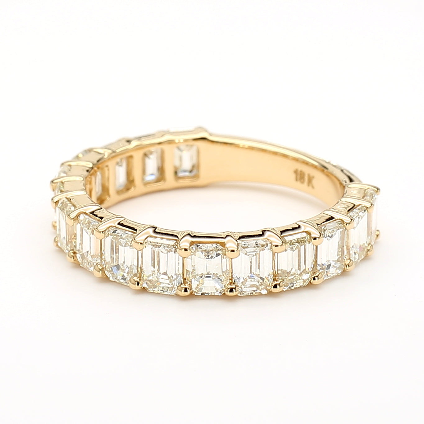 Natural White Emerald Diamond 3.23 Carat TW Gold Ring