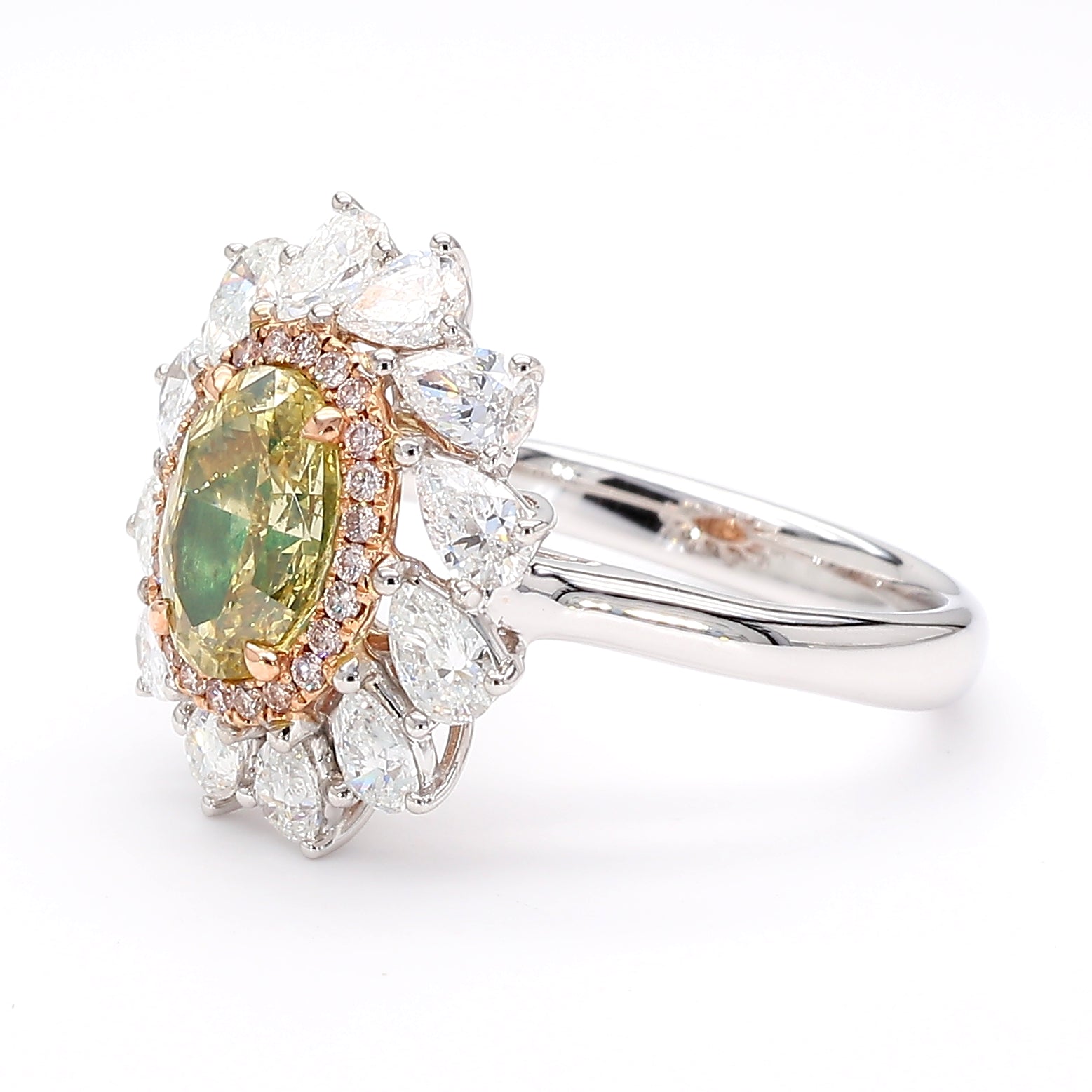 GIA Certified Natural Fancy Brownish Yellow Oval Diamond 2.95 Carat TW Gold Ring